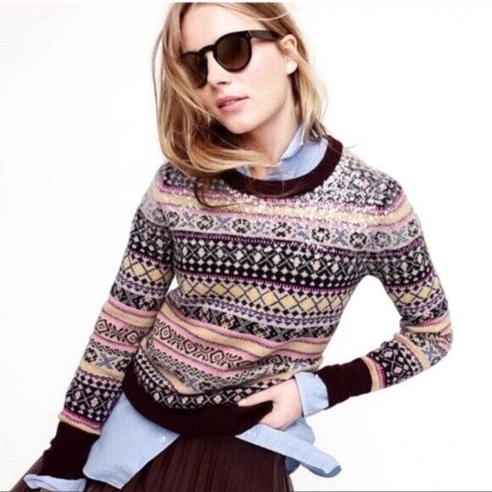 J.Crew Sequins Fair Isle Sweater